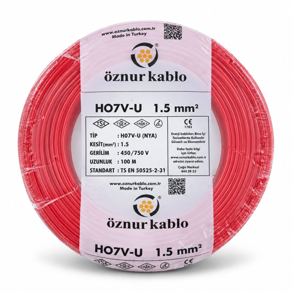 Öznur 1,5 NYA Kırmızı Kablo