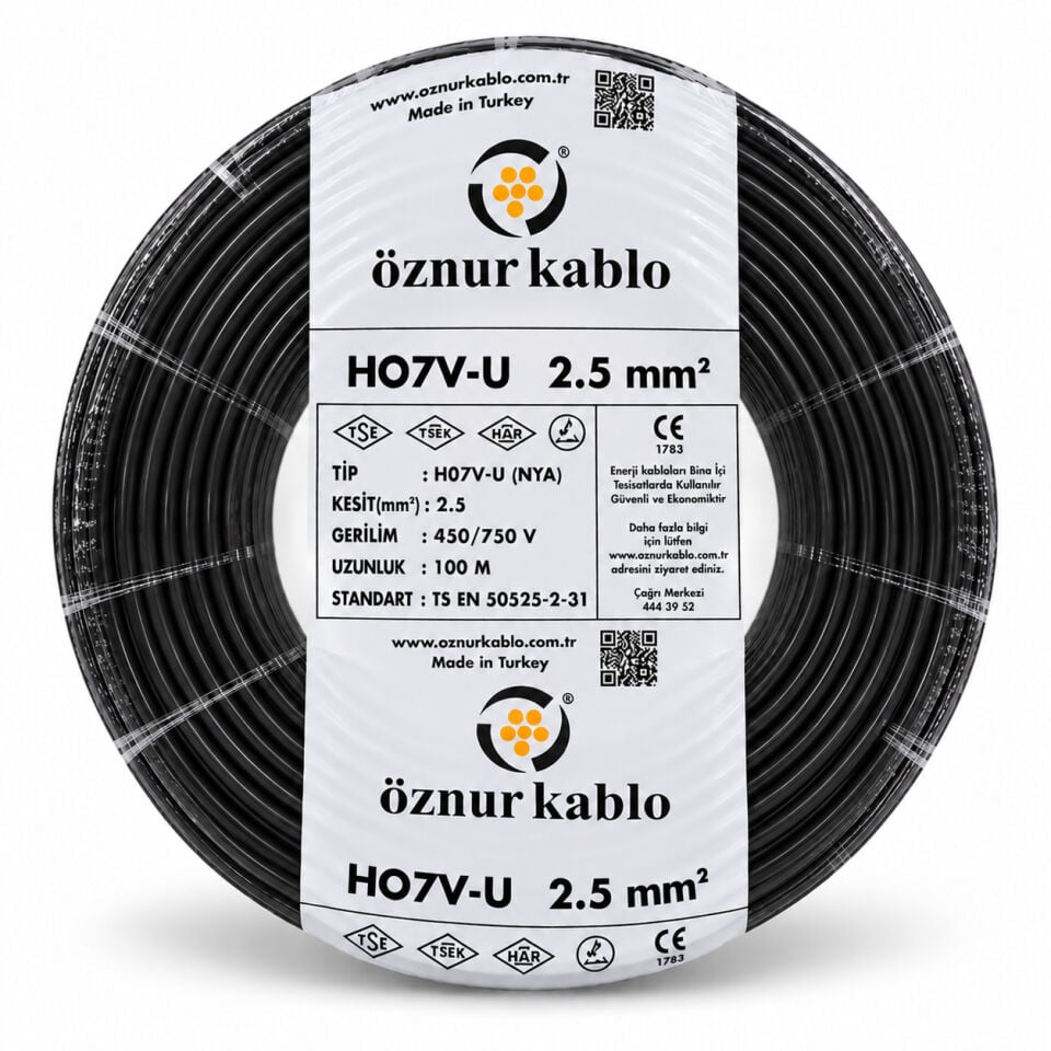 Öznur 2,5 NYA Siyah Kablo