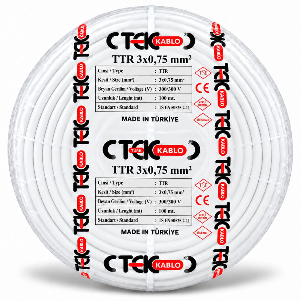 Türk Tek 3x0,75 mm² TTR Kablo
