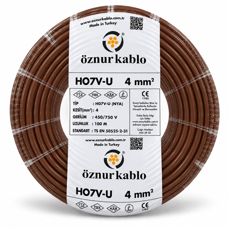 Öznur 4 mm² NYA Kahverengi Kablo