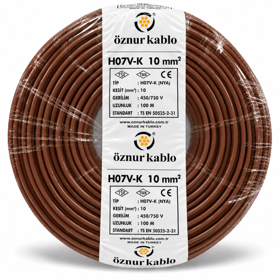 Öznur 10 mm² NYA Kahverengi Kablo