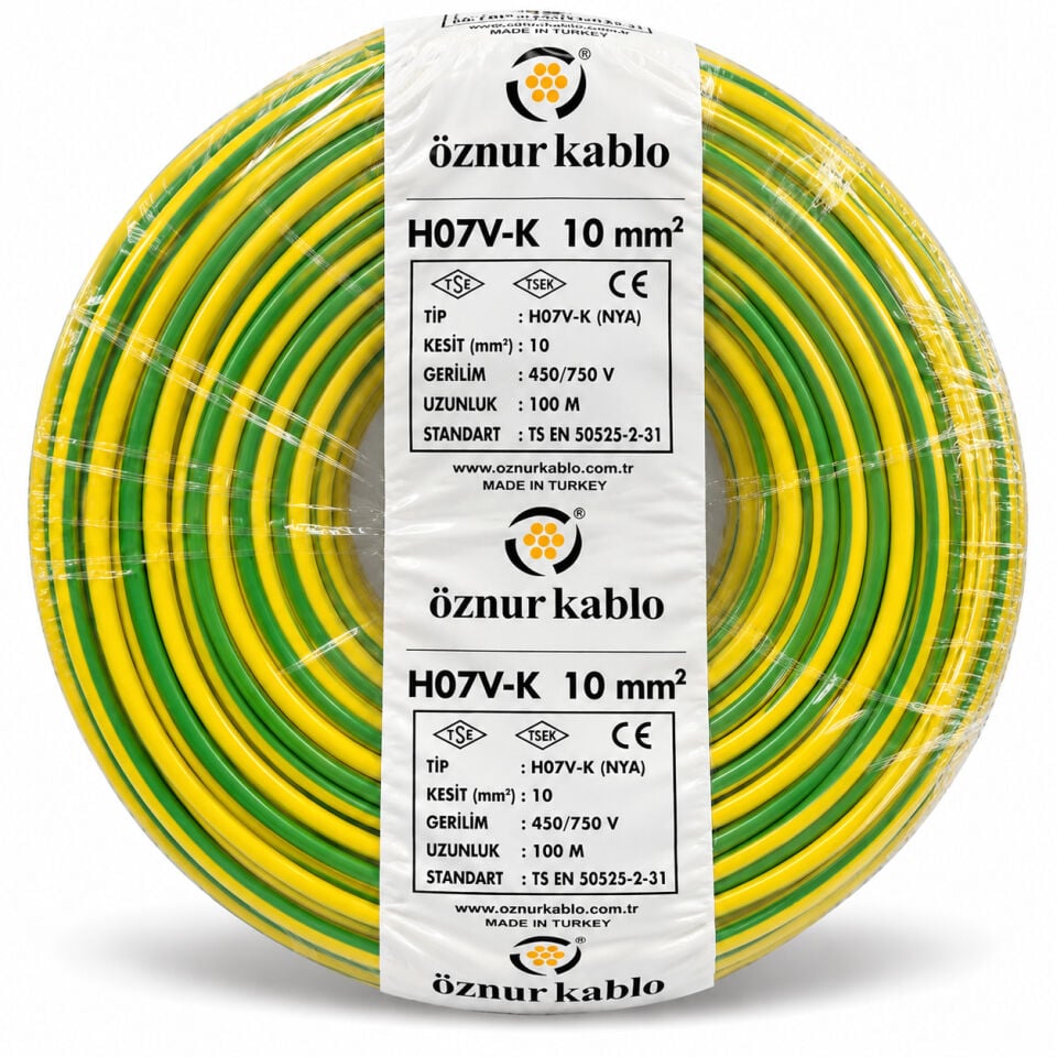 Öznur 10 mm² NYA Sarı Yeşil Kablo