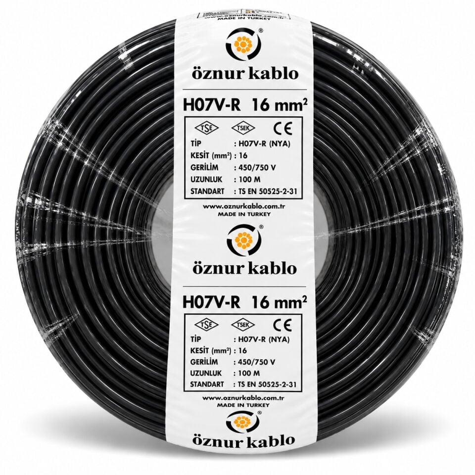Öznur 16 mm² NYA Siyah Kablo