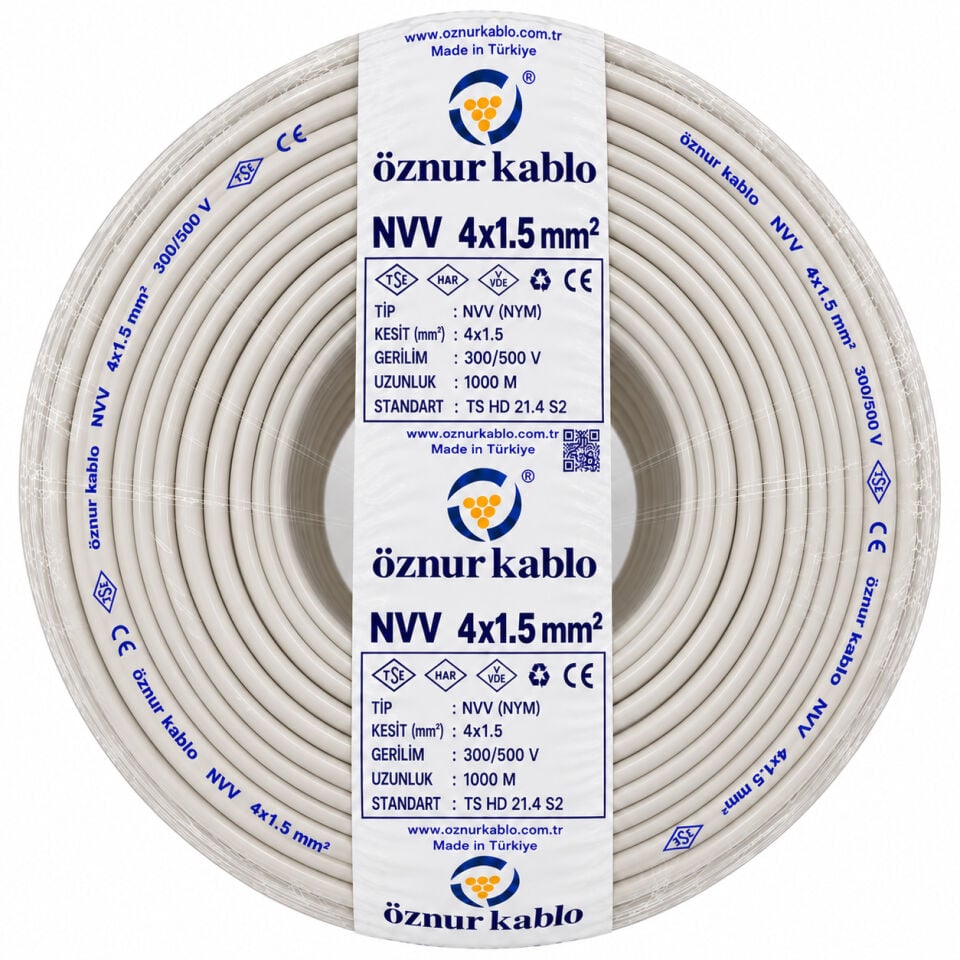 Öznur 4x1,5 mm² NYM Kablo