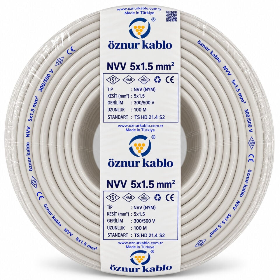 Öznur 5x1,5 mm² NYM Kablo