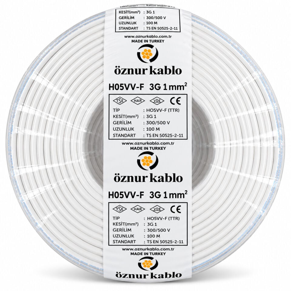Öznur 3x1 mm² TTR Kablo