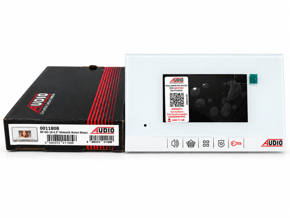 Audio 1180B 4.3 İnç Görüntülü Diafon - Bus Plus Mekanik Butonlu Beyaz