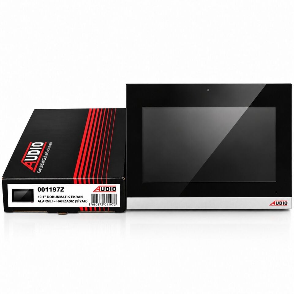 Audio 1197Z 10.1 İnç Slim Dokunmatik Ekranlı Görüntülü Diafon - Bus Plus Alarmlı Hafızasız Siyah