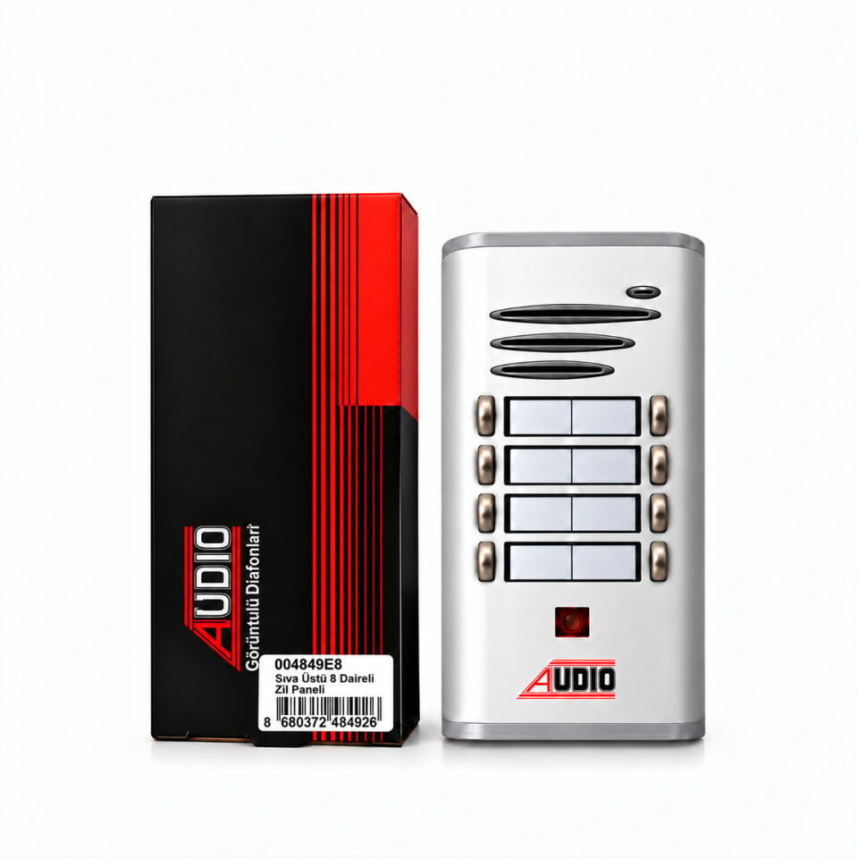 Audio 4849 E E08 E08 Basic 8 Butonlu Çift Sıra Sesli Diafon Zil Paneli - 4+N / 8+N