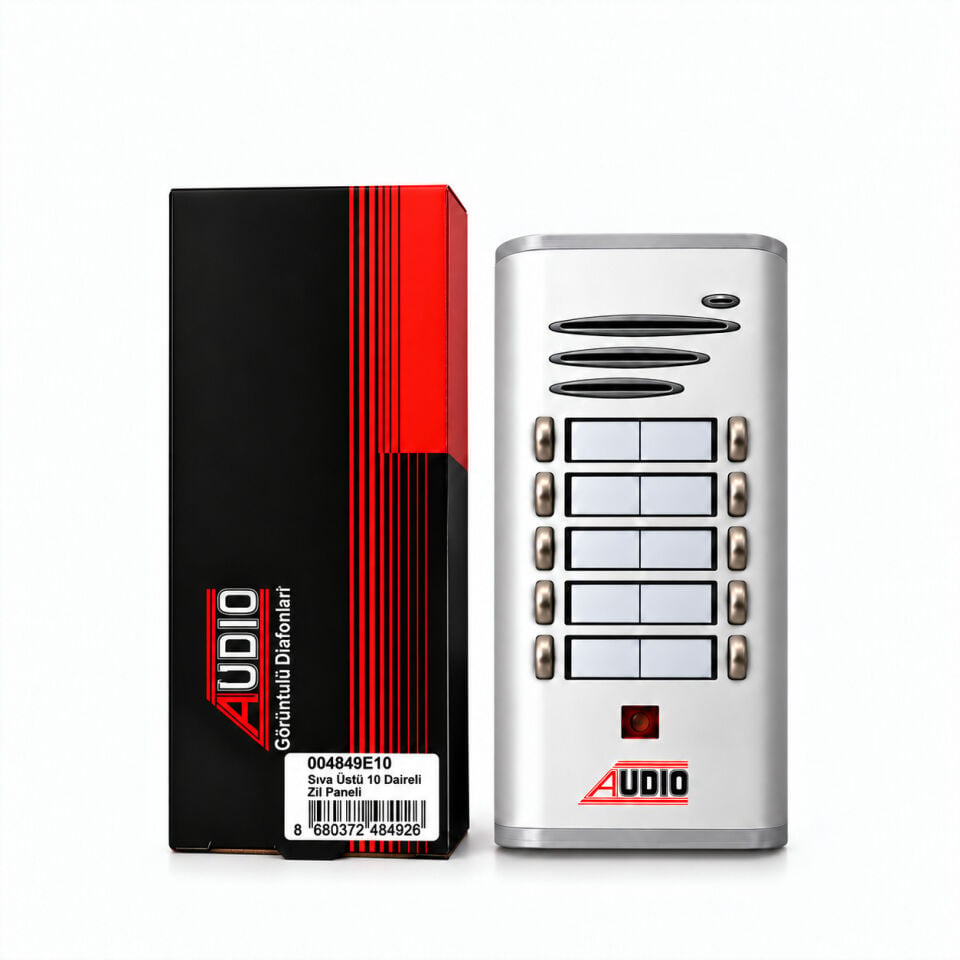 Audio 4849 E E10 E10 Basic 10 Butonlu Çift Sıra Sesli Diafon Zil Paneli - 4+N / 8+N