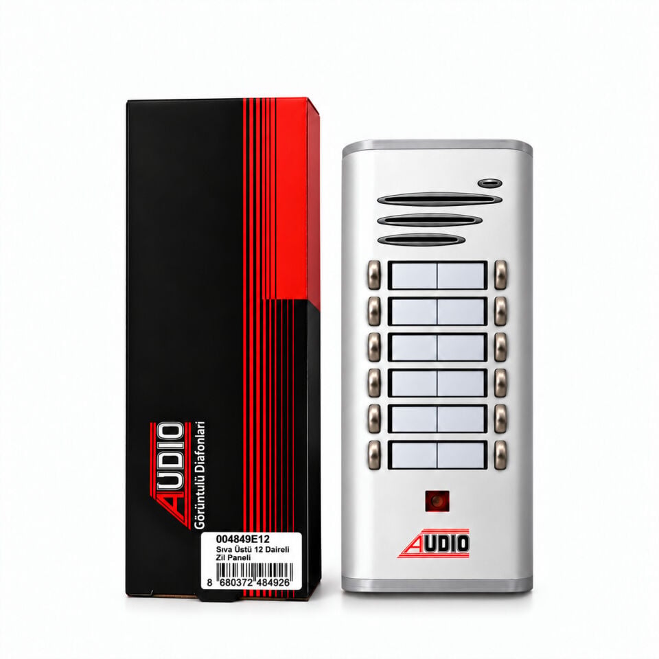 Audio 4849 E E12 E12 Basic 12 Butonlu Çift Sıra Sesli Diafon Zil Paneli - 4+N / 8+N
