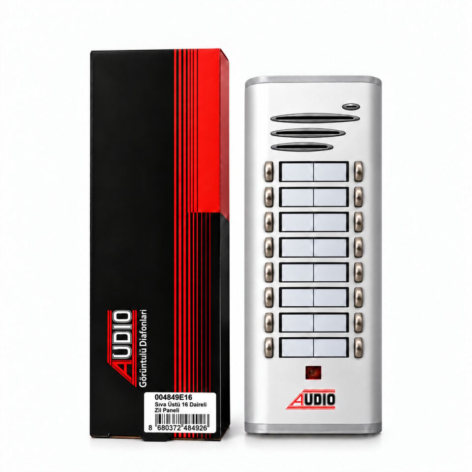 Audio 4849 E E16 E16 Basic 16 Butonlu Çift Sıra Sesli Diafon Zil Paneli - 4+N / 8+N