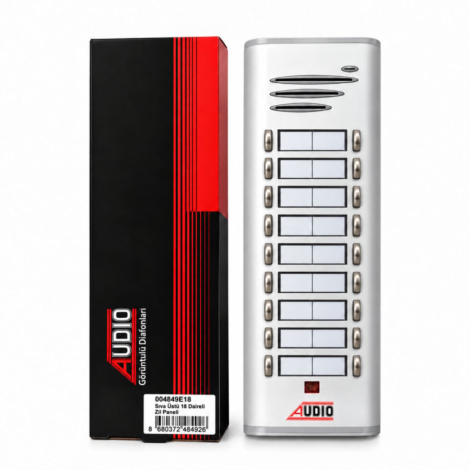 Audio 4849 E E18 E18 Basic 18 Butonlu Çift Sıra Sesli Diafon Zil Paneli - 4+N / 8+N