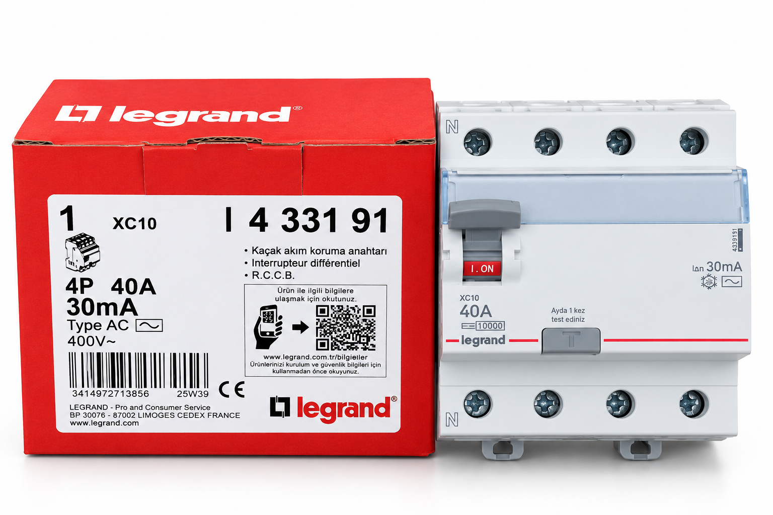 Legrand XC10 4x40A 30mA Kaçak Akım Koruma Rölesi
